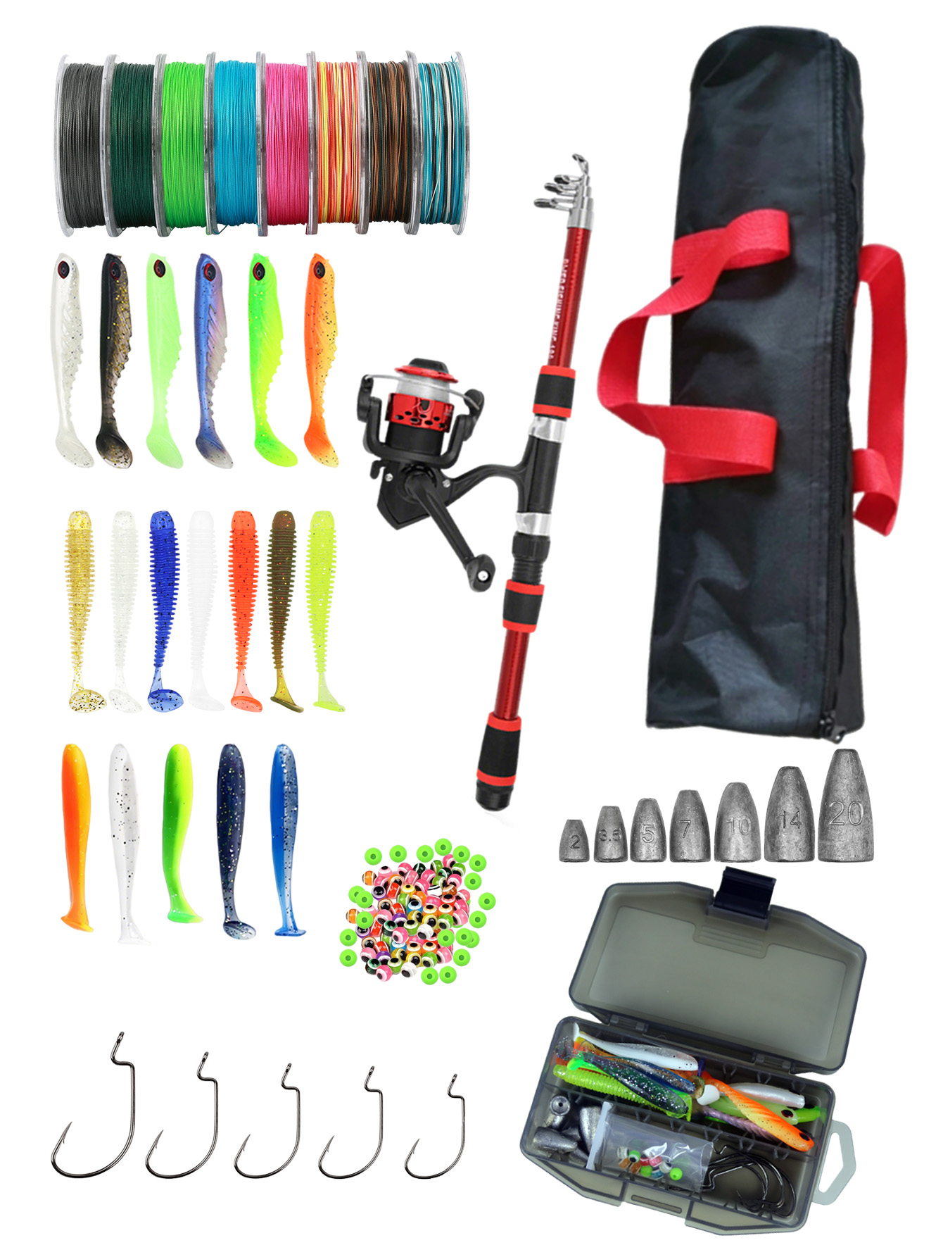 Fishing Line Spooler - Fishing Rod Reel Combos Collapsible Fishing