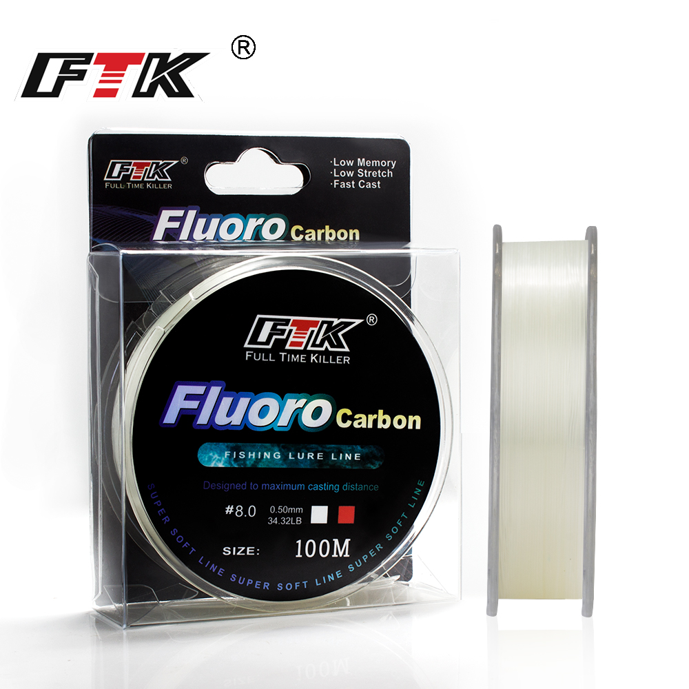 FTK 100m 4.13-34.32LB Fluoroca - Ice Fishing Line avis et prix