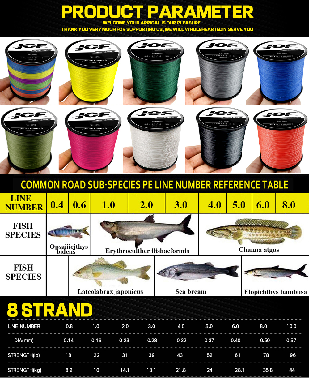 JOF X8 Upgrade Braid Fishing L - Ice Fishing Line avis et prix