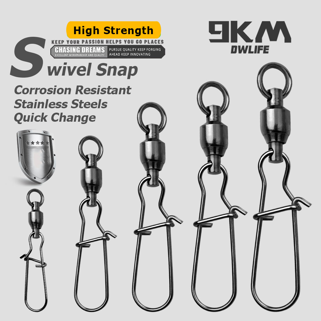 9KM 10PCS Ball Bearing Swivel  - Saltwater Line avis et prix