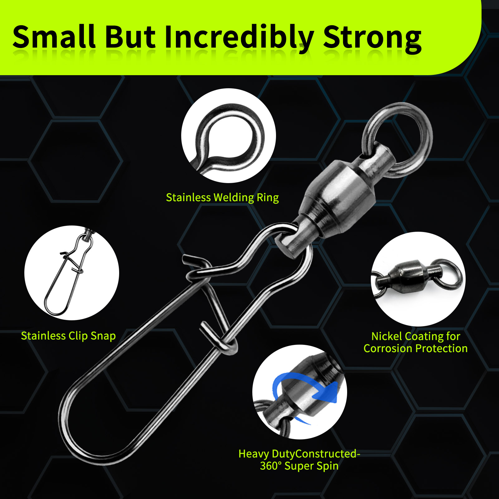 9KM 10PCS Ball Bearing Swivel  - Saltwater Line avis et prix
