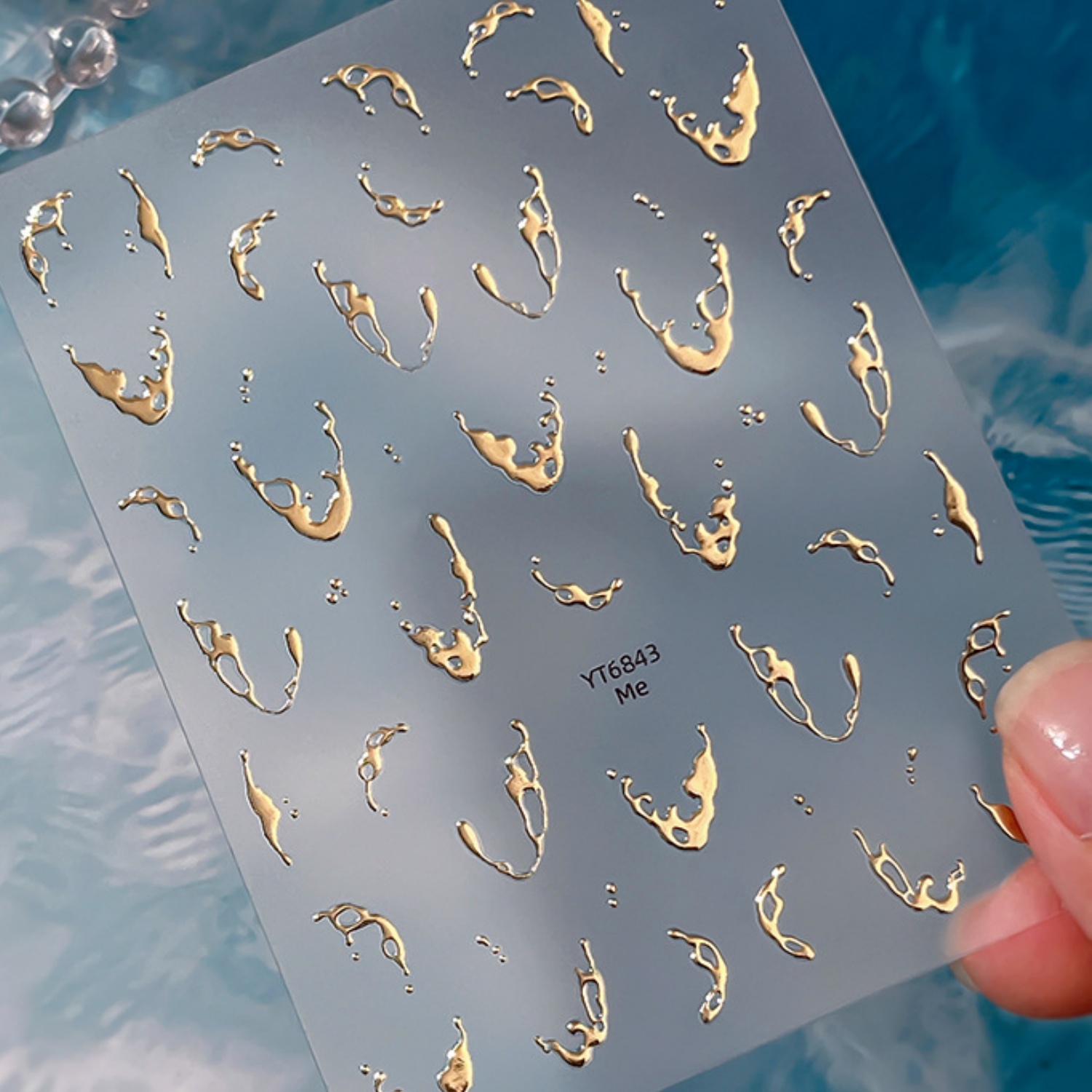 Gold Foil Water Splash 5D Nail - Freshwater Line avis et prix