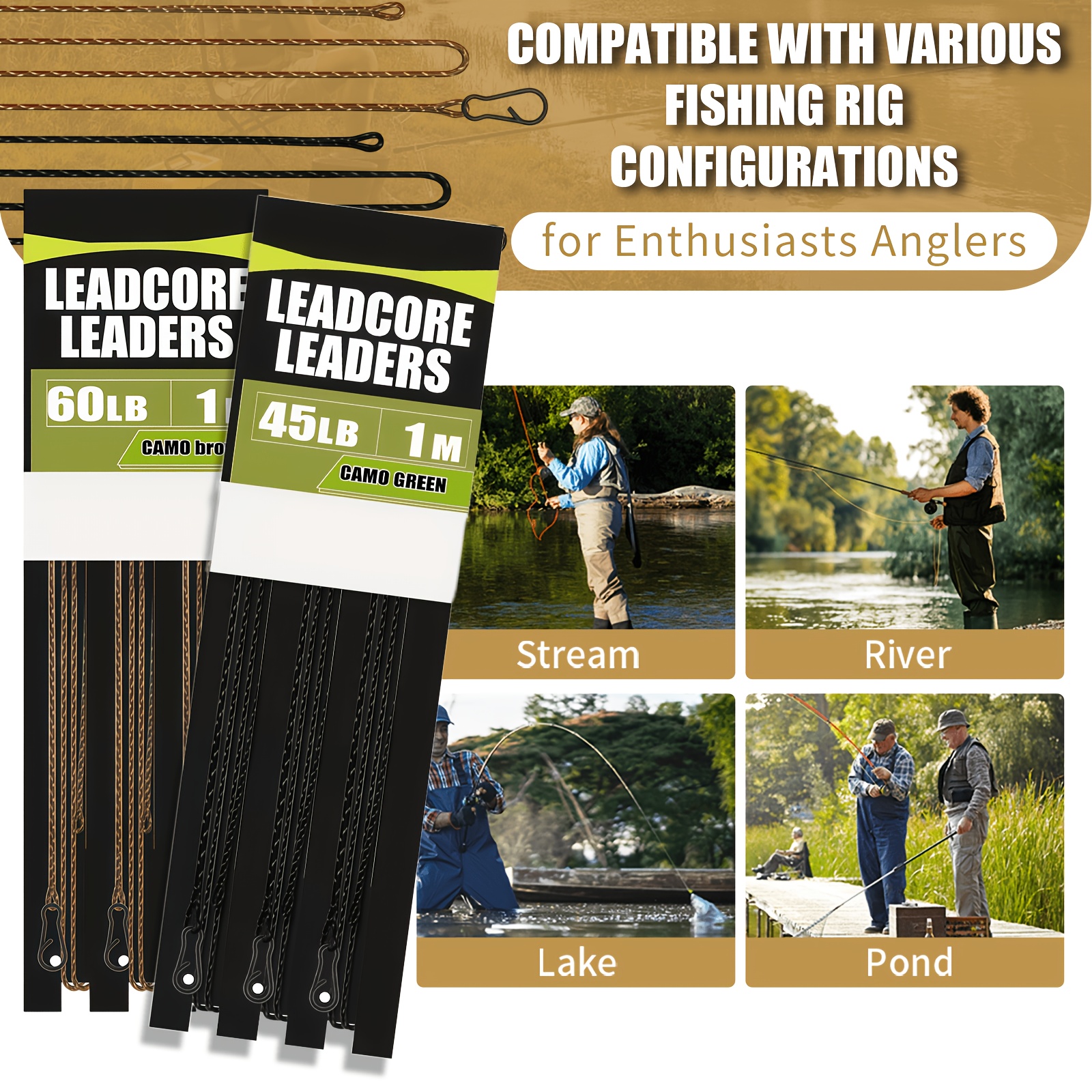 Carp Fishing Leadcore Leaders  - Leader Line avis et prix