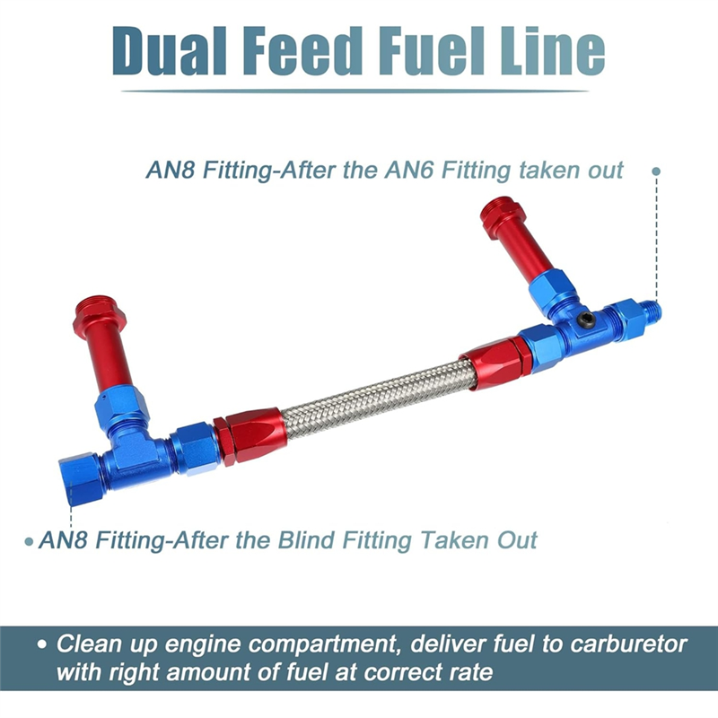 8AN Dual Feed Fuel Line To 7/8 - Braided Line avis et prix