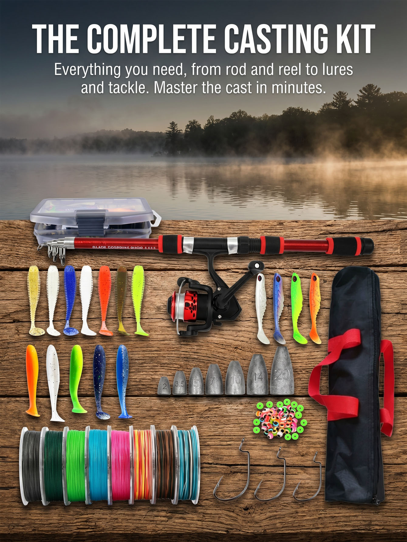 Fishing Rod Reel Combos Collap - Fishing Line Spooler avis et prix