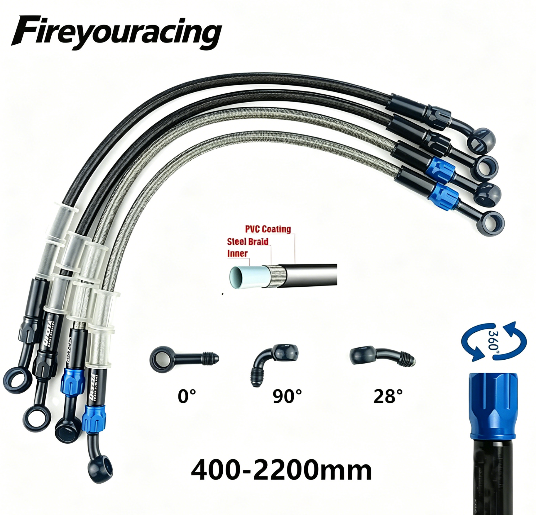 Motorcycle Brake Hose AN3 Brai - Braided Line avis et prix