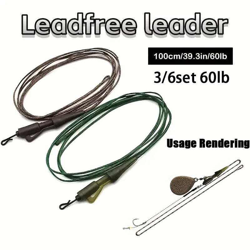 3/6pc CarpCarp Fishing Line Re - Leader Line avis et prix