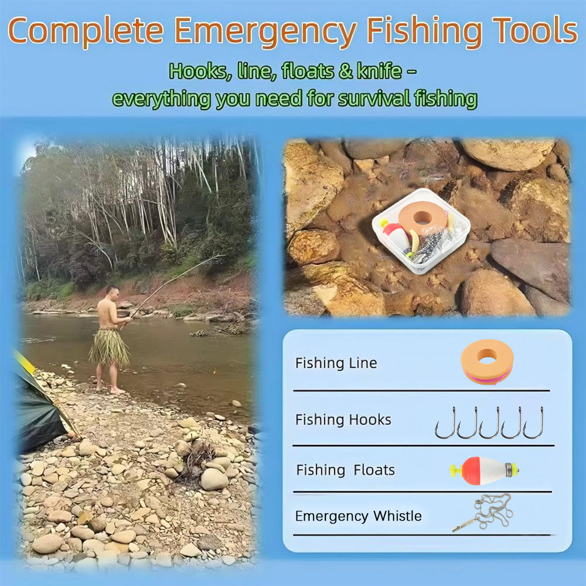 Portable Emergency Fishing Gea - Fishing Line Box avis et prix
